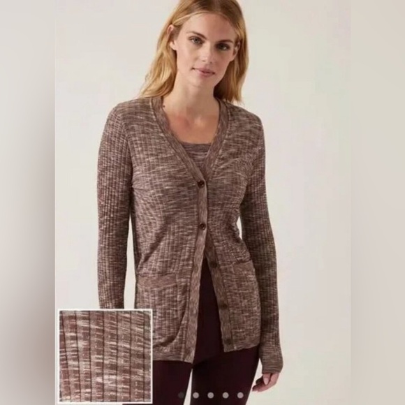NWT Athleta Revolve Seamless Cardigan Brown - Picture 1 of 5